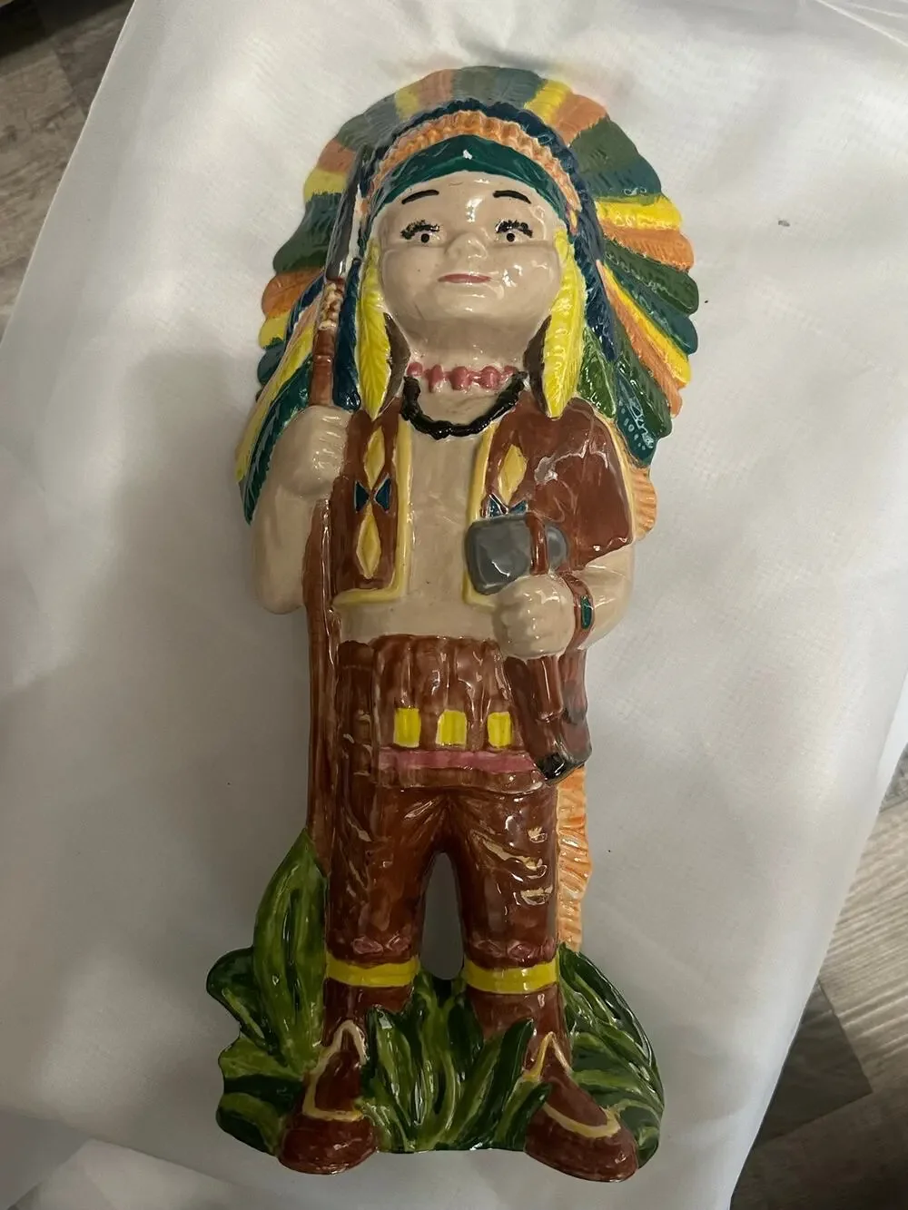 Hand painted Native American Statue
